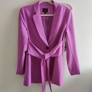 NWT Worthington purple blazer with tie waist in petite medium size for women